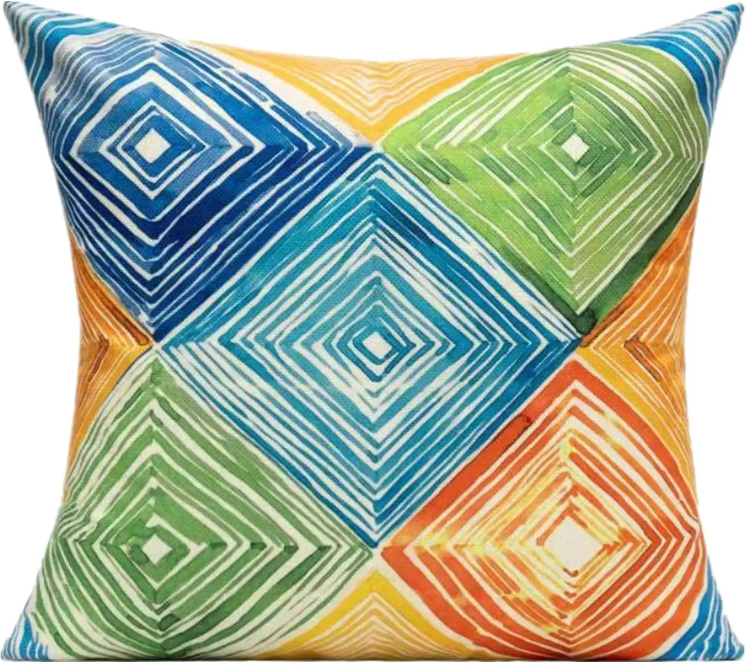 Outdoor Throw Pillow Covers of 4 Summer Orange Rust Colorful Multicolor Decorative Cushion Cases Abstract Mid Century Decor Home