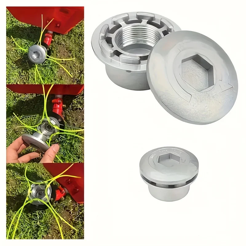 A Piece of Aluminum Alloy Grass Trimmer Head, with 6 Accessories and 20 Steel Wire Trimmer Heads, Steel Wire Trimmer Line, Suitable for Universal Lawn Mowers, Gardening Tools