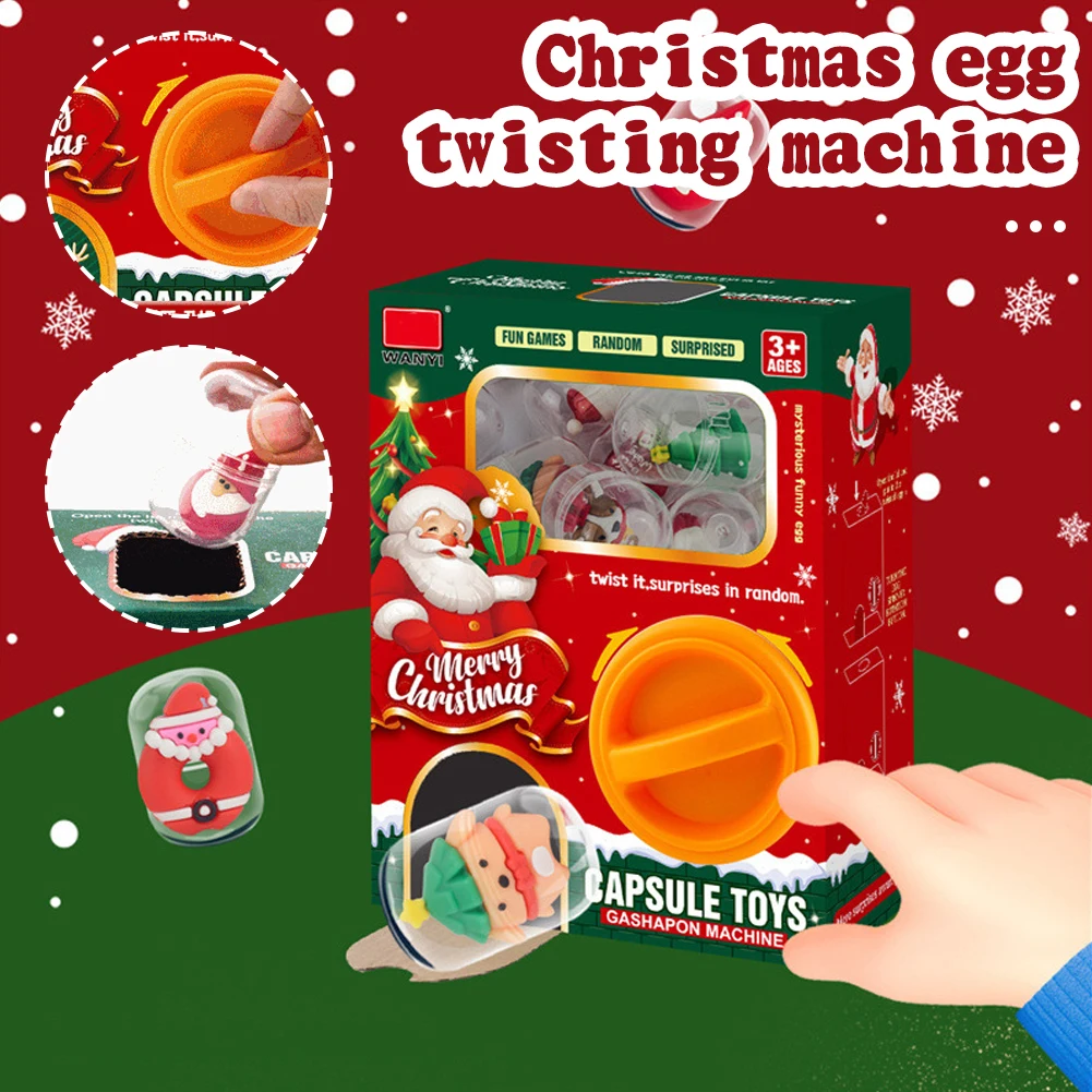 Lovely Chirstmas Cartoon Capsule Machine Toy DIY Interesting Reusable Toys Novelty Gift For Kids