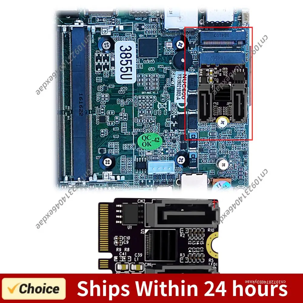 

Адаптер для жесткого диска M2 на SATA3.0, карта-конвертер PCI-E3.0 KEY A + E WIFI M.2 в SATA, без установки драйверов, чип JMB582