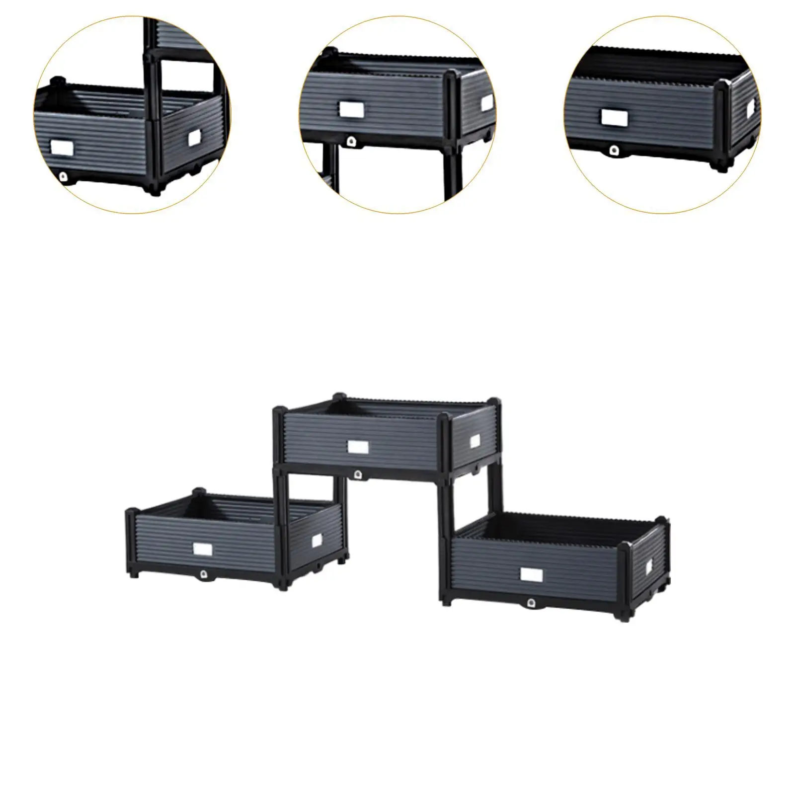 Caja de flores elevada para decoración del hogar, maceta Rectangular escalonada, cama de jardín elevada para plantar en cubierta, Patio de granja de jardinera