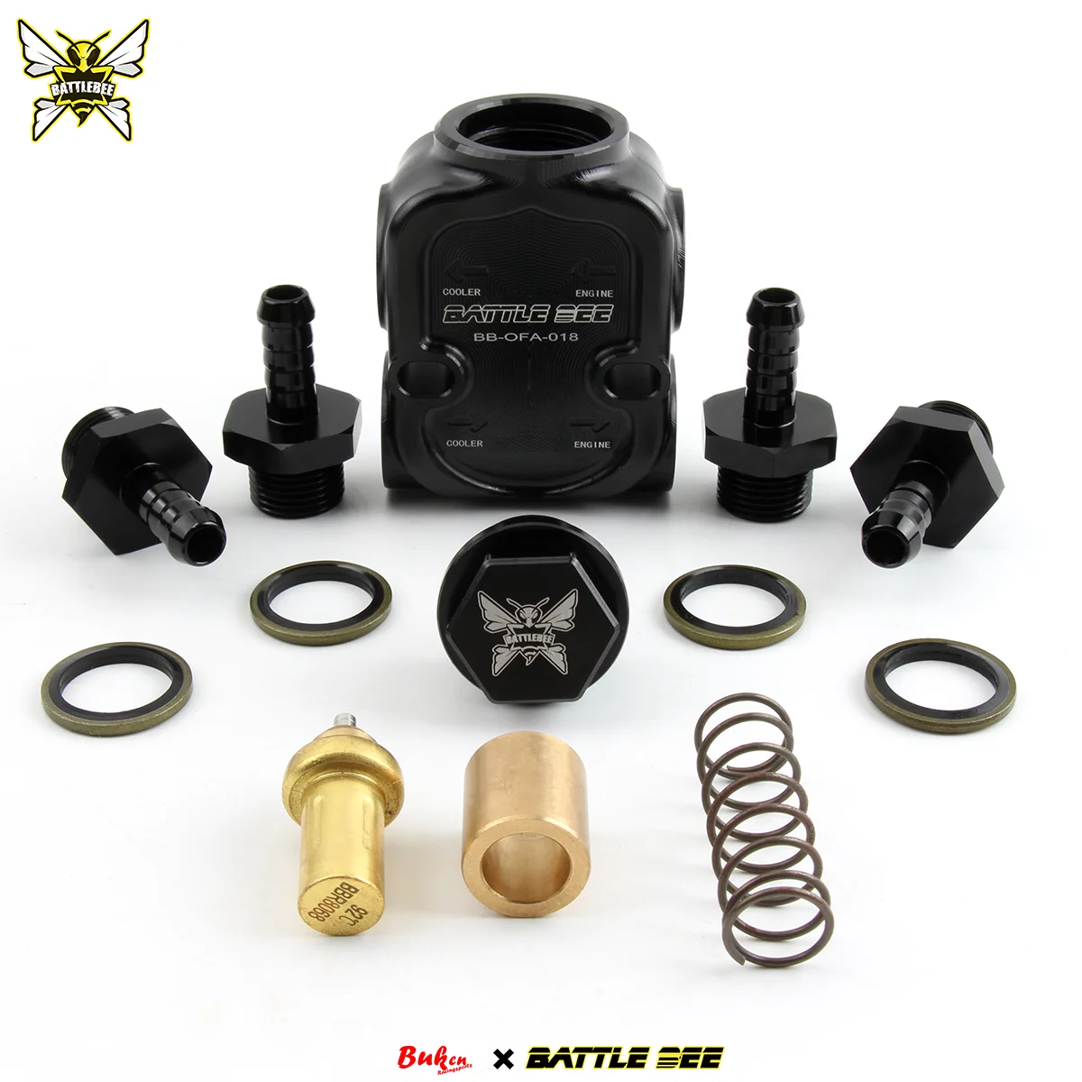 

83°C/92°C Engine Oil Thermostat Adapter Transmission Cooler Thermostat For Universal Automotive Engines BB-OFA-018