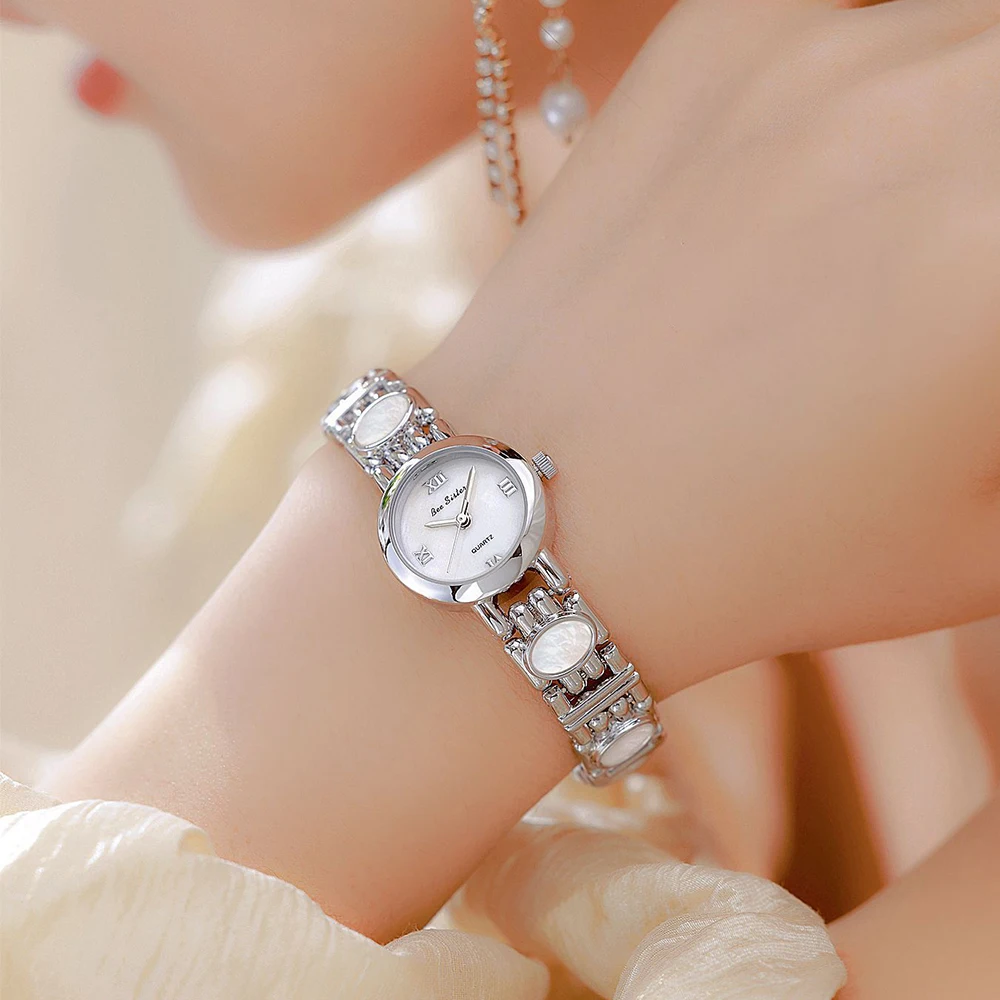 Роскошные бренды, женские часы, красочные оригинальные браслеты-ракушки, наручные часы, винтажные золотые кварцевые женские часы, платье, подарки, новинка