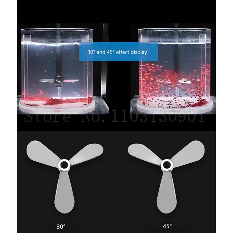 Varilla de dispersión de agitación con tuerca, hoja agitadora de tipo tres hojas de acero inoxidable 120, OD de laboratorio, 40mm-304mm