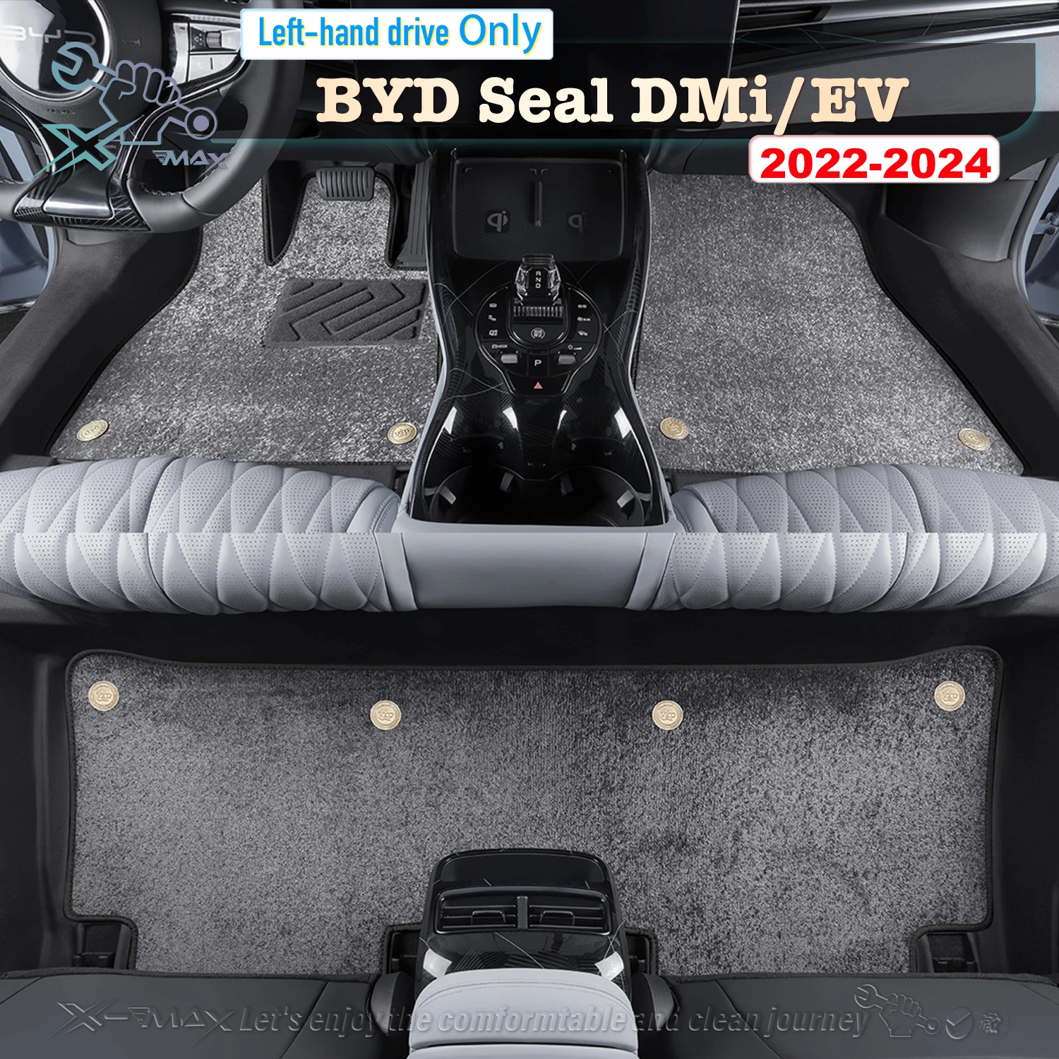 

Коврик напольный автомобильный с левым рулем для BYD Seal DMi/EV dm-i 2022-2024