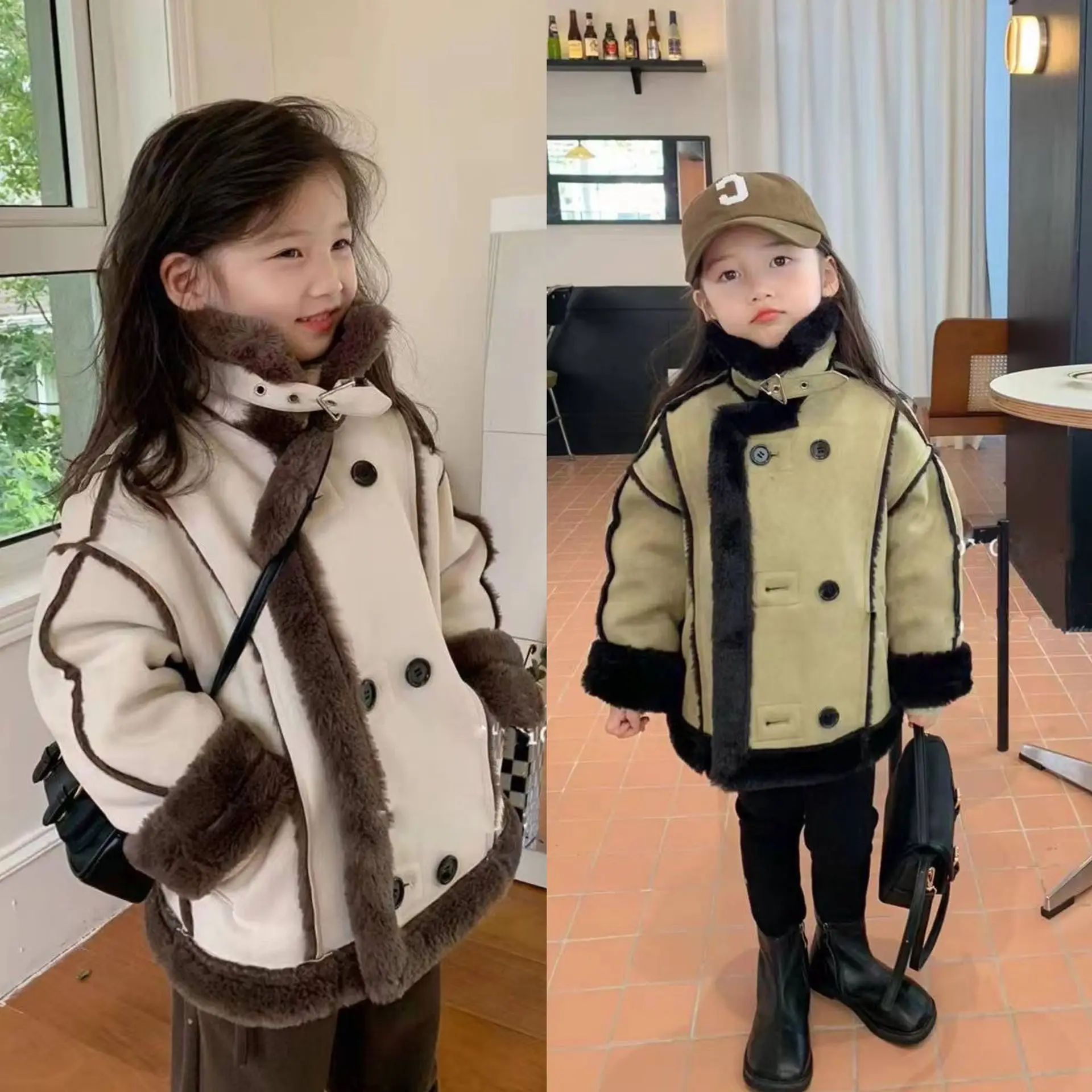 

Girl Coat Children Autumn Winter Warm Faux Fur Coat For Girls Jacket Outerwear 2-7 Year Kids Clothes Girl Overcoat Clothing