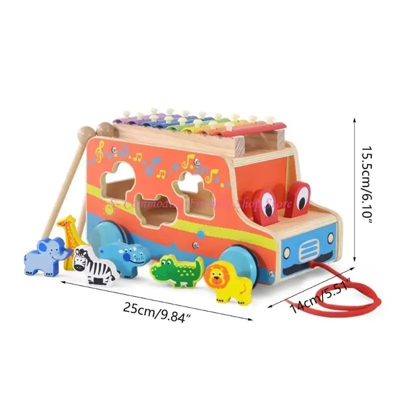 85AE 2 in 1 Baby Percussion Instruments Toy Animals Matching Game Fine Early Education Learning Toy Gifts for Children