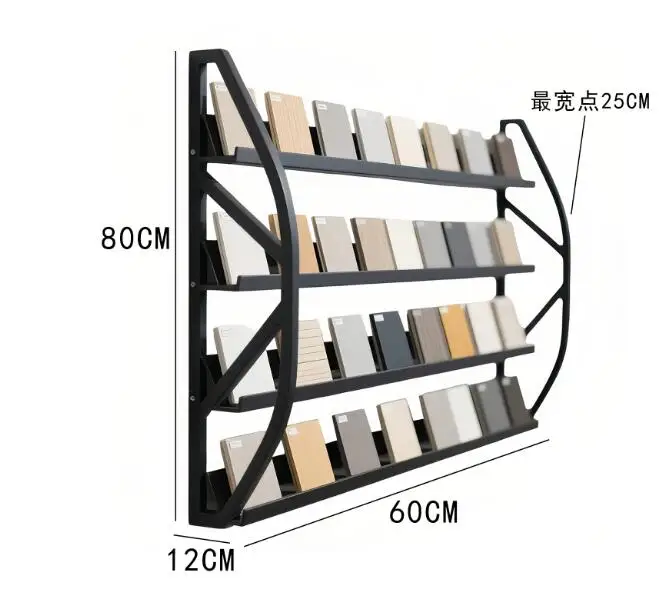Aan de muur gemonteerd bouwmateriaal Monster Kleurbord Vitrinekast Deurpaneel Frame Steen Klein monsterdisplayrek