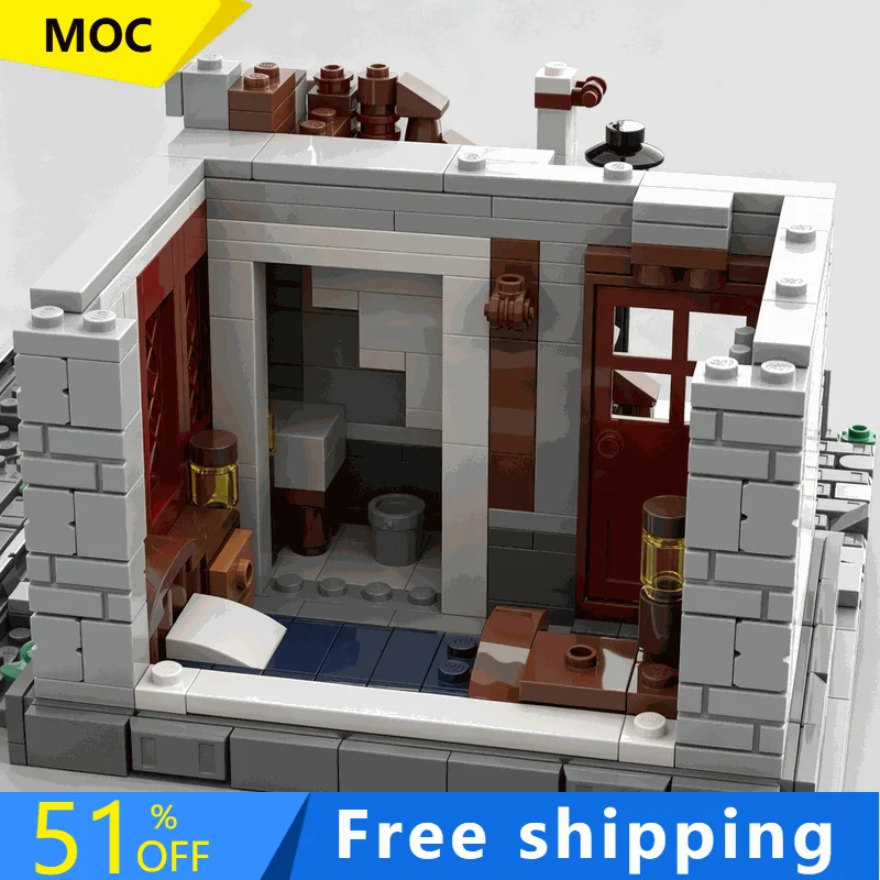 2043 PCS Chinese‑Style Train Station Signal Tower Modular Building Blocks Model Bricks DIY Assembly Display Toy Creative Gifts