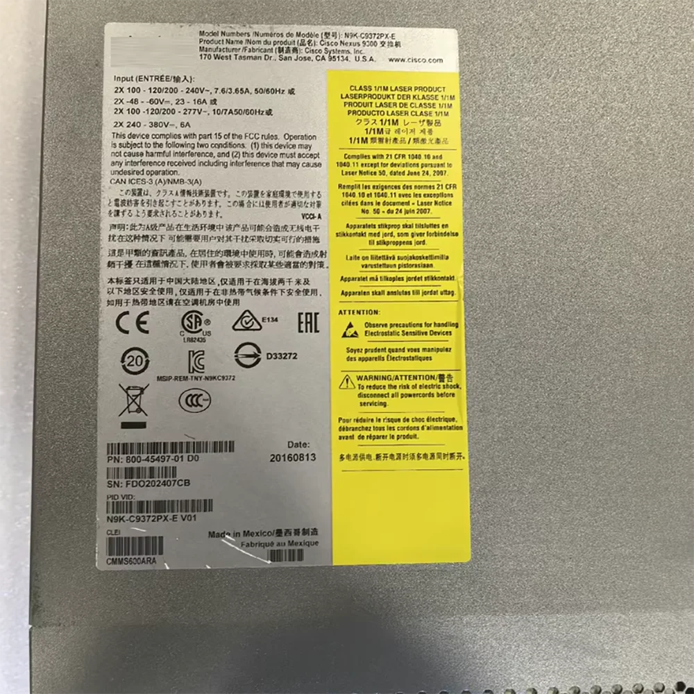 

1 шт. для CISCO N9K-C9372PX-E 48 портов 10G SFP + 6 портов 40G 10G основной сетевой коммутатор