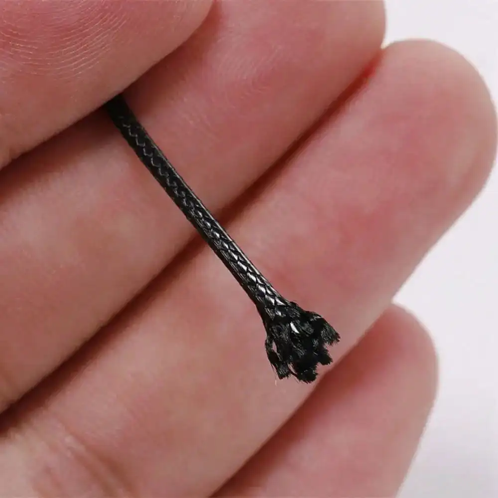 10 Meter 0,5mm-2,0mm Schwarzes Lederband Gewachster Baumwollfaden Schnüre für Halsketten Armbänder Seil für Schmuckherstellung DIY Zubehör – Detail 2