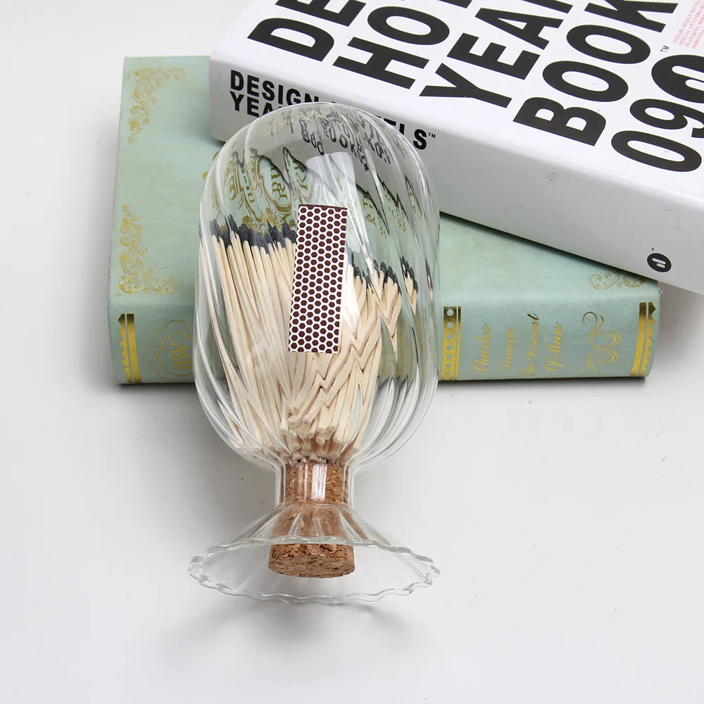 Long Stem Empty Match Glass Bottle For Scented Candles High End Creative Jar Home Bedroom Desktop Holiday Decor Gift