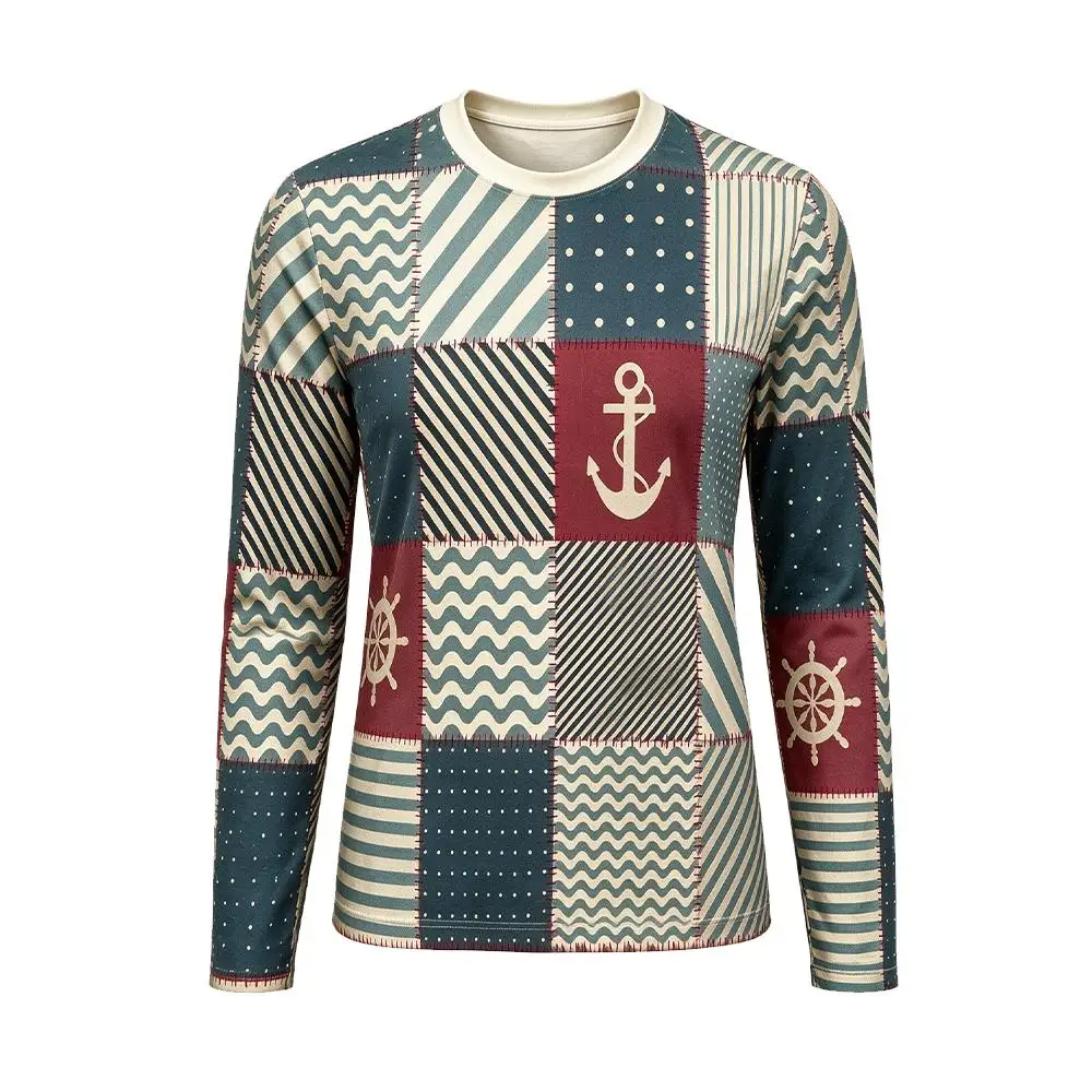Retro Patchwork Plaid Print Long Sleeve T‑Shirt Women Streetwear Harajuku Casual Tee Spring Autumn O‑Neck Daily Fashion Tops