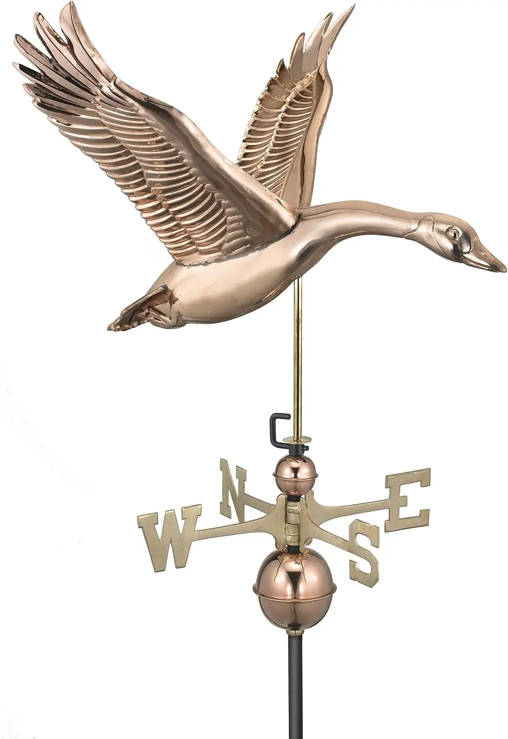 Copper Goose Feathered Weathervane