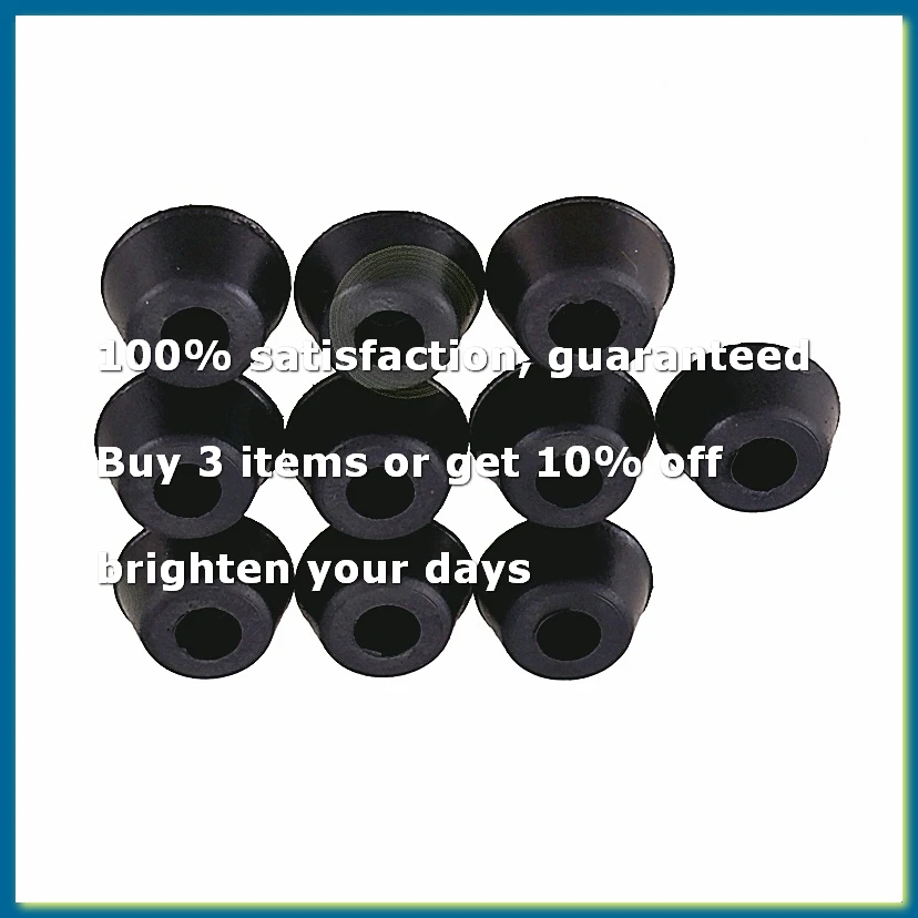 ●10 Pcs 21mm x 10mm Conical Recessed Rubber Feet Bumpers Pads Black
