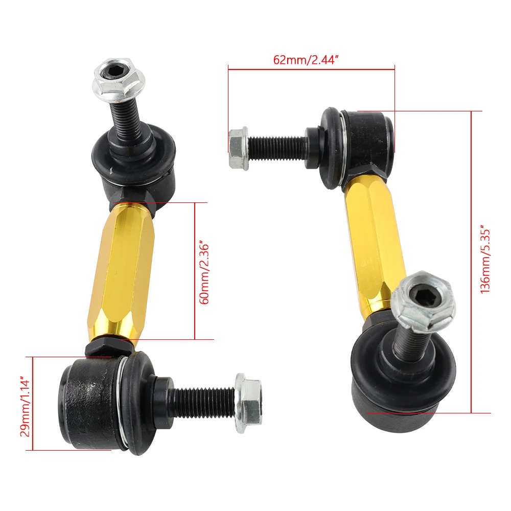 Adjustable Ball End Rear Sway Bar Link Kit for Nissan 350Z Z33 Lexus SC300 Toyota Corolla
