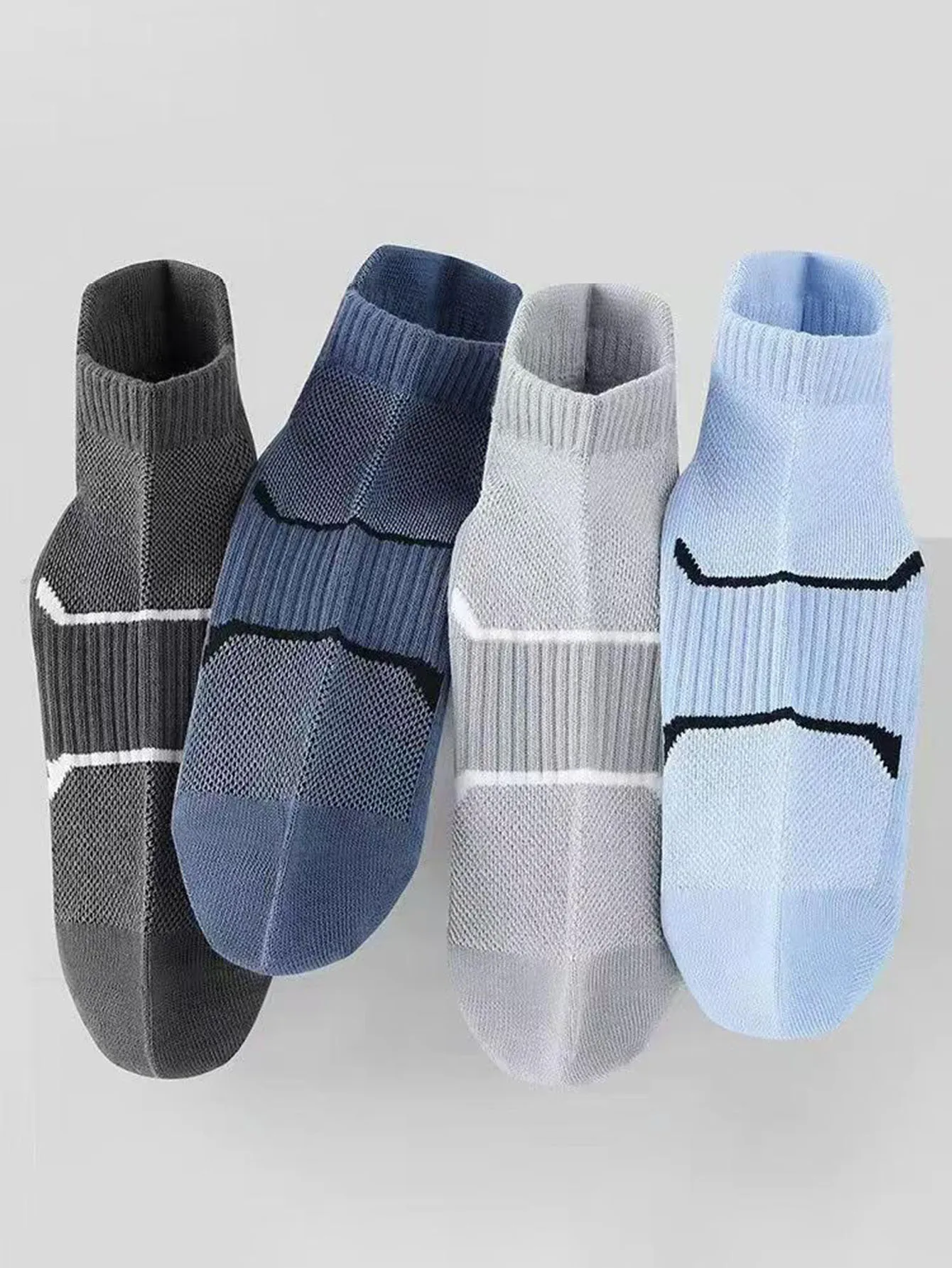 1/3/6 أزواج الرجال الكاحل الجوارب مخطط الرياضة الكاحل الجوارب المضادة للانزلاق الرياضة كرة القدم الجري المشي لمسافات طويلة دراجة جورب