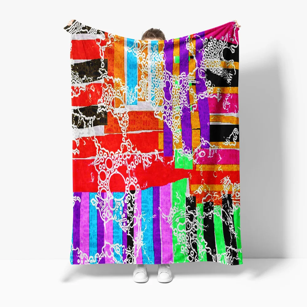 

Яркое полосатое лоскутное геометрическое одеяло, диван-кровать, пледы для гостиной, спальни, детей, подростков, украшение