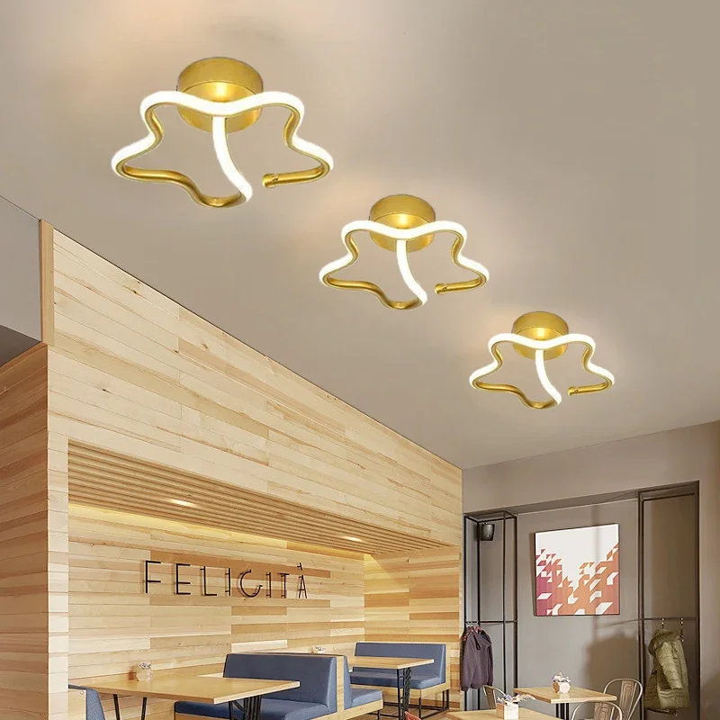 Imagem -04 - Modern Golden Led Teto Luz Corredor Decor Lâmpadas Iluminação para Corredor Sala de Estar Quarto Corredores Interior Casa Luxuoso