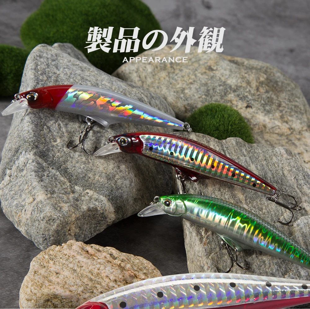 Hunthouse Original G-control Minnow Wobbler Angeln Köder Sinking Langsam Harten Köder 95mm 28g Salzwasser Für Forelle fisch Tackle LW403 – Detail 5