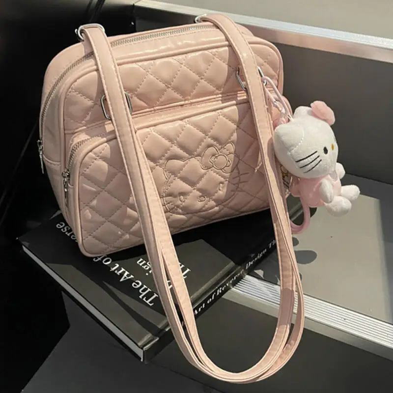 

Cute Kawaii Hello Kitty Pu Shoulder Bag Sanrio Anime Large Capacity Backpack Cartoon Crossbody Bag Dual Use Model Girls Gifts
