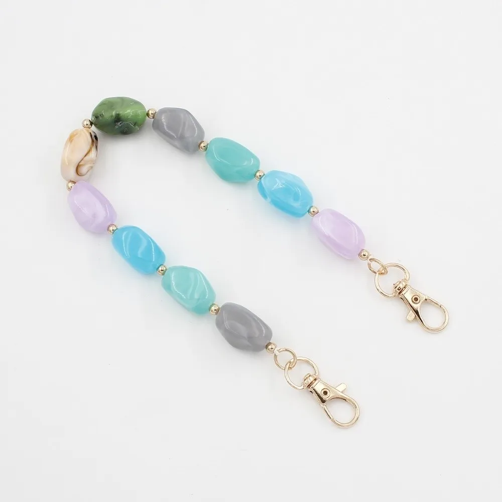 Gold Lobster Clasp Acrylic Bag Handle Detachable Design Chain Structure Bag Handle Chain Irregular Shape Replacement Purse Strap