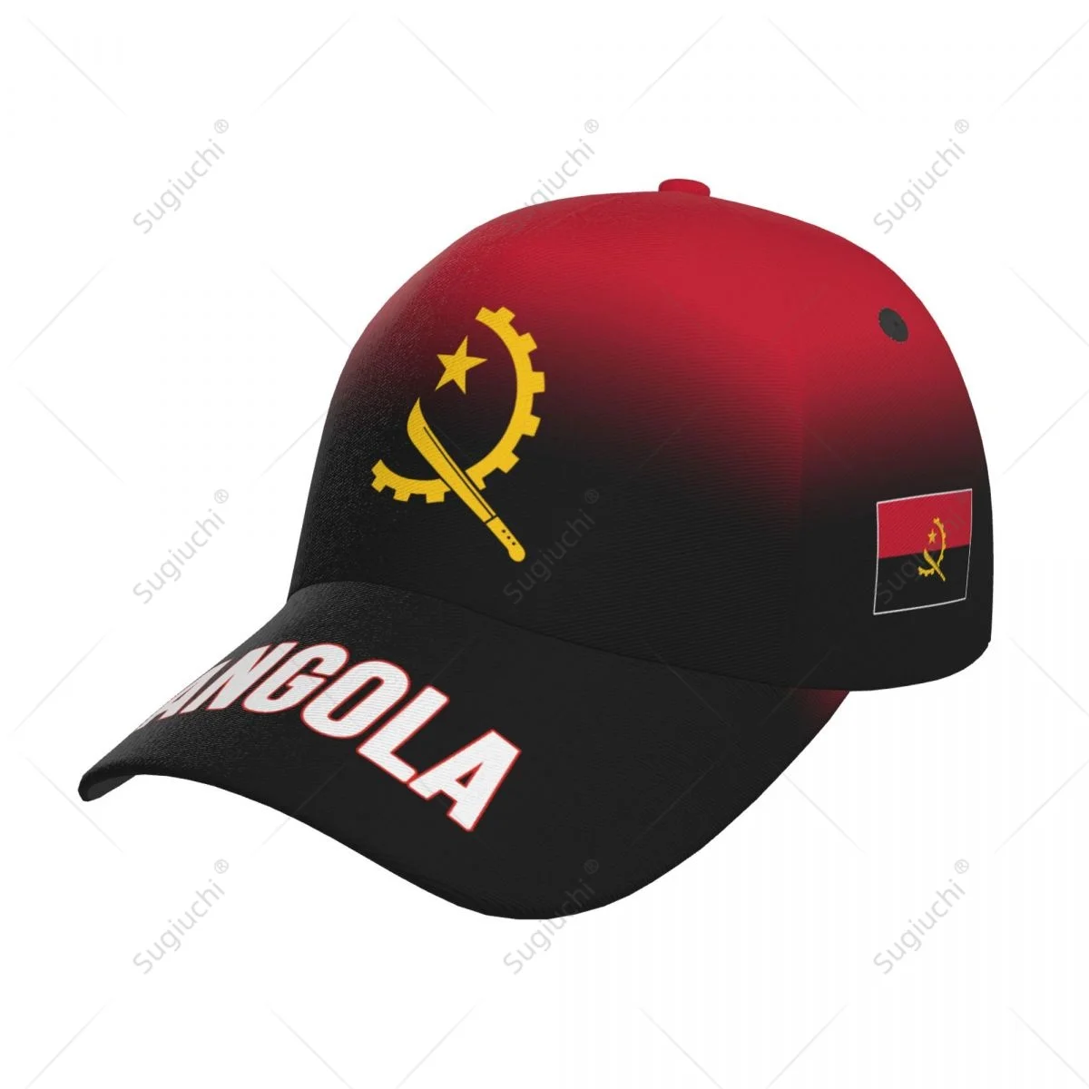 Unisex Baseball Cap Hat Angola Cool Flag Gradient Color 3D Printing for Tennis Outdoor Bike Bicycle Golf Baseball Sports Fans