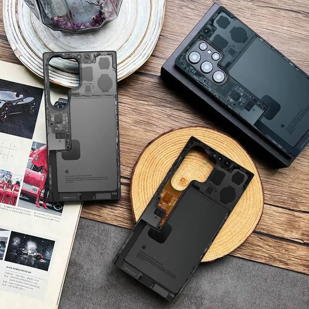 

A18 Processor Motherboard Phone Case For Samsung Galaxy A 91,80,73,72,71,53,52,51,22,5G Shockproof Soft Black Cover