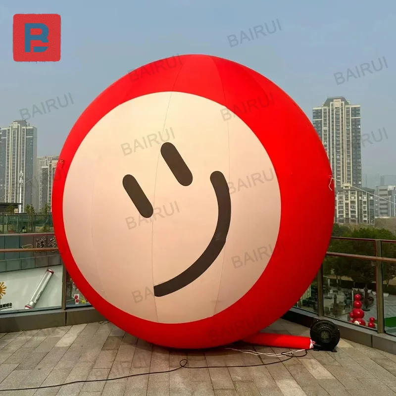 Valentine's day decoration inflatable smile face man red cartoon big ball doll birthday gift tourist attraction decoration