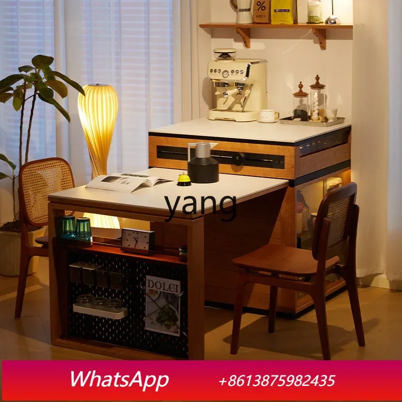 

MM solid wood island dining table integrated household retractable cherry wood small apartment