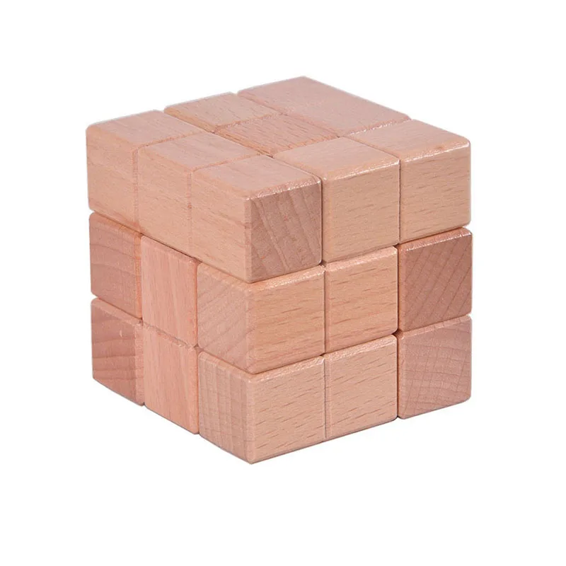 

Montessori Wooden Block Cube Puzzles 3D Brain Teaser Casse Tete Rompecabezas De Madera Stocking Stuffers Gifts For Kids IQ Test