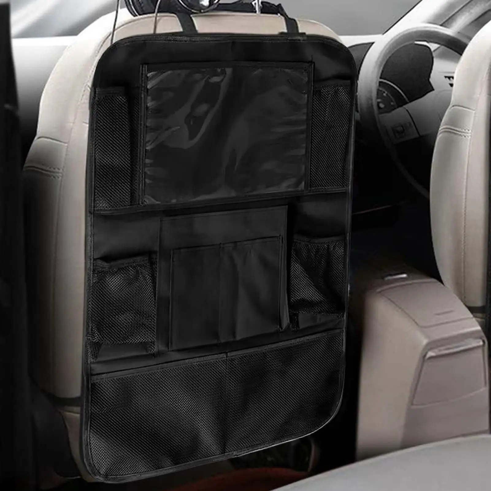Auto Seat Back Organizer Wear Resistant Thick Fabric Multi Functional Design Keep Rear Seat Tidy Reliable Storage Accessory