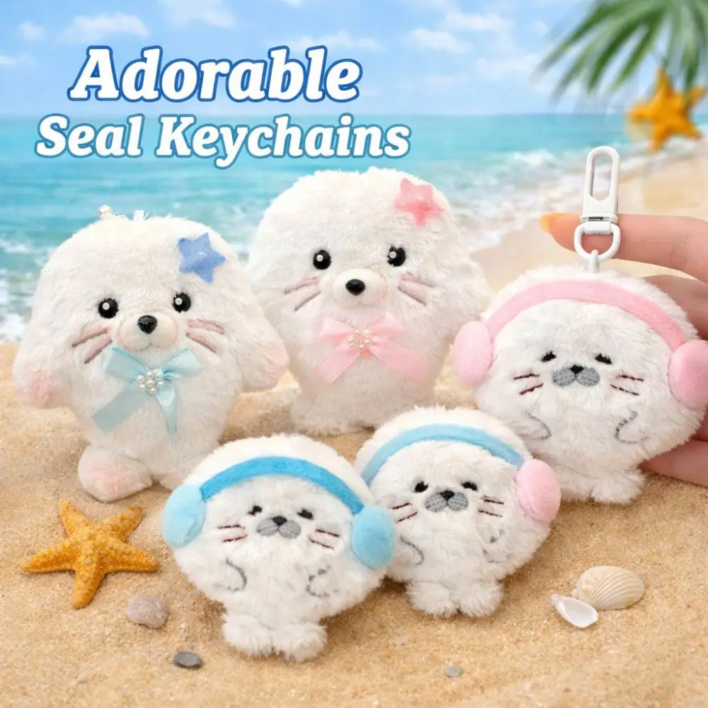 Cute Fluffy Seal Keychain Versatile Seals Pendant Exquisite Lightweight Bag Charm For Backpack Key Decorations
