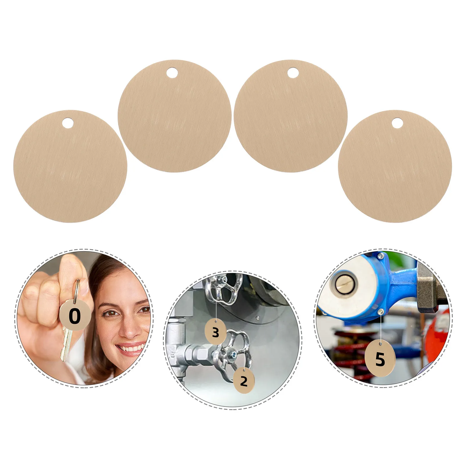 

10pcs Brass Valve Tags 30Mm Round Metal Blanks Unfinished Discs For Stamping Engraving Diy Crafts Industrial Identification