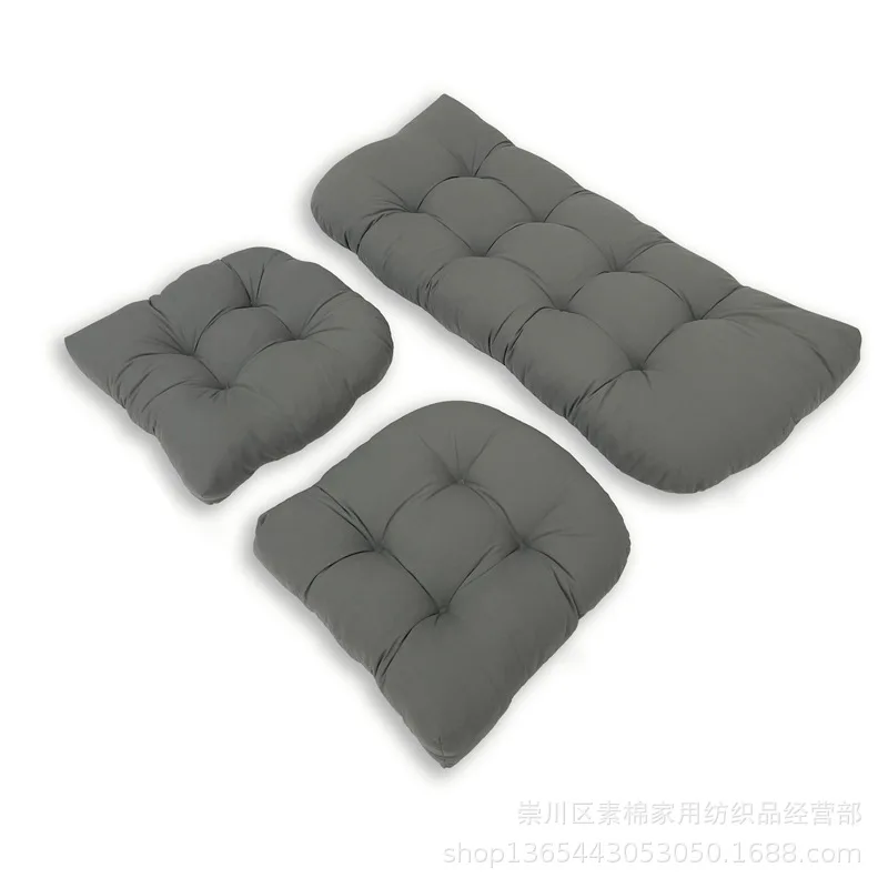 Thicken outdoor pullovers Amazon hot home lounge cushion rocking chair cushion chair cushion rattan seat cushion three-piece set