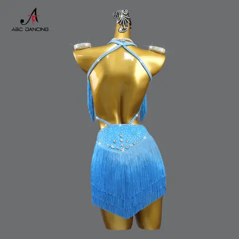 Latin Dress Competition Dance Suit Woman Practice Clothes Line Skirt Prom Stage Tassel Costume Girl Sport Party Samba Customized