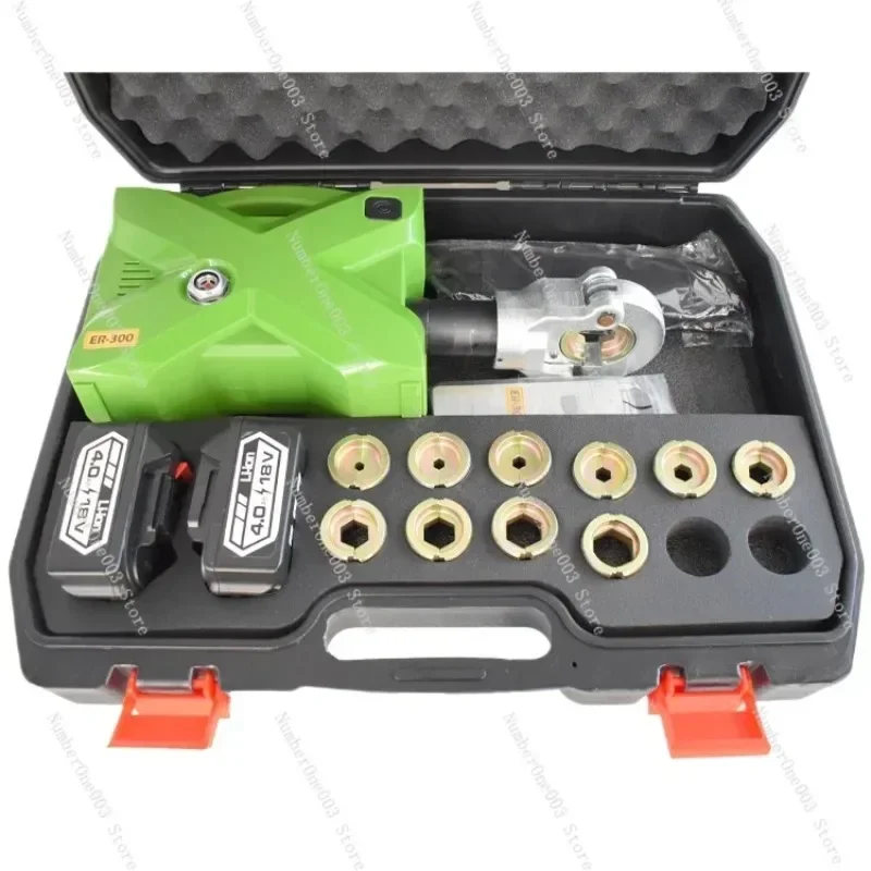 ER300 Electric Hydraulic Crimping Tool Rechargeable Portable Wire Crimper with Digital Display Terminal Closer