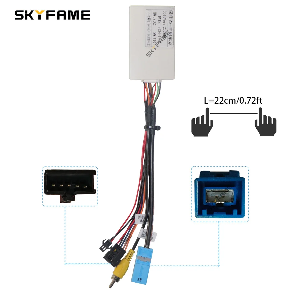 Decodificador de cámara de marcha atrás panorámica Original SKYFAME Car 360 para Toyota LVDS a CVBS