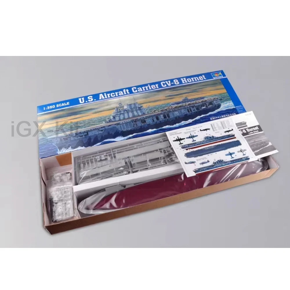 

Trumpeter 05601, масштаб 1:350, авианосец США CV-8 CV8 Hornet, корабль USS в сборе, пластиковая модель, строительный комплект