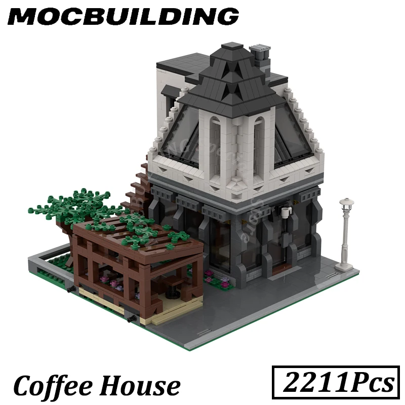 

City Coffee House Model Modular Apartment MOC Building Blocks Bricks DIY Construction Toys Birthday Gifts Christmas Present