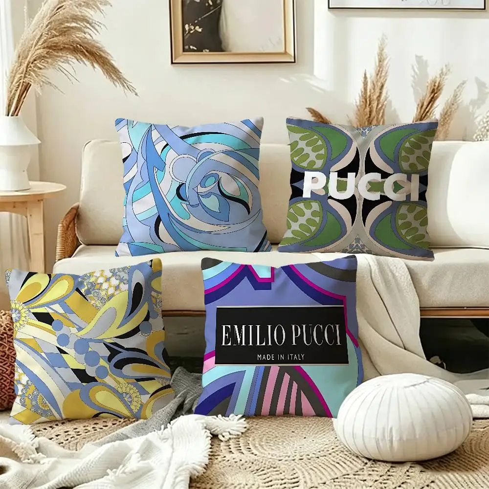 E-Emilios P-PucciS Logo Personalized Pillow Dust Cover Bedroom Kids Party Decoration Pillowcase Birthday Children Gift