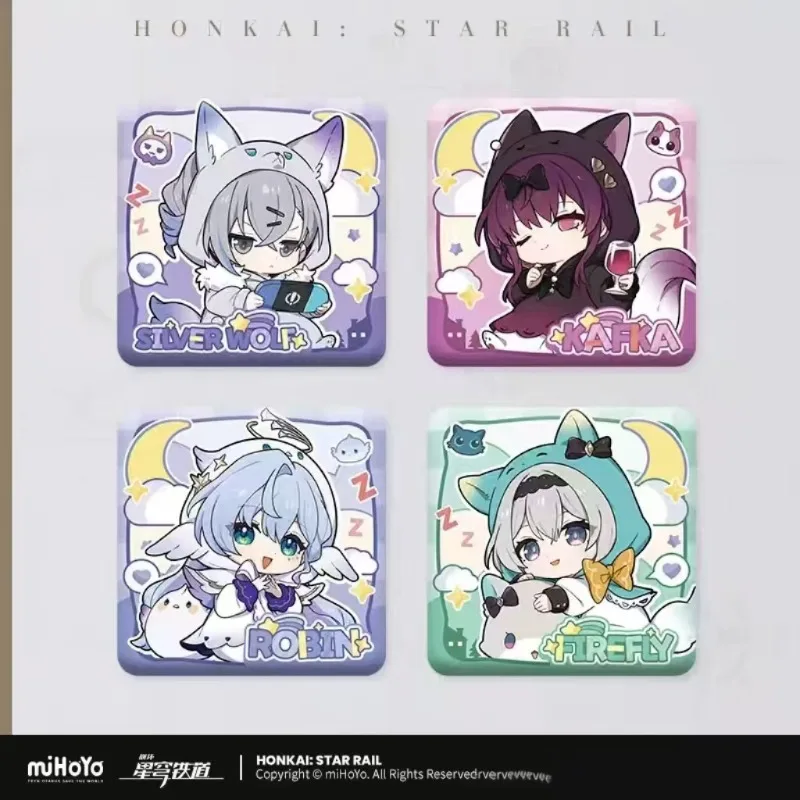 Honkai Star Rail Game Square Brooch Surrounding Silver Wolf Kafka Robin Firefly Girls' Dormitory Series Cosplay Q Version Pins