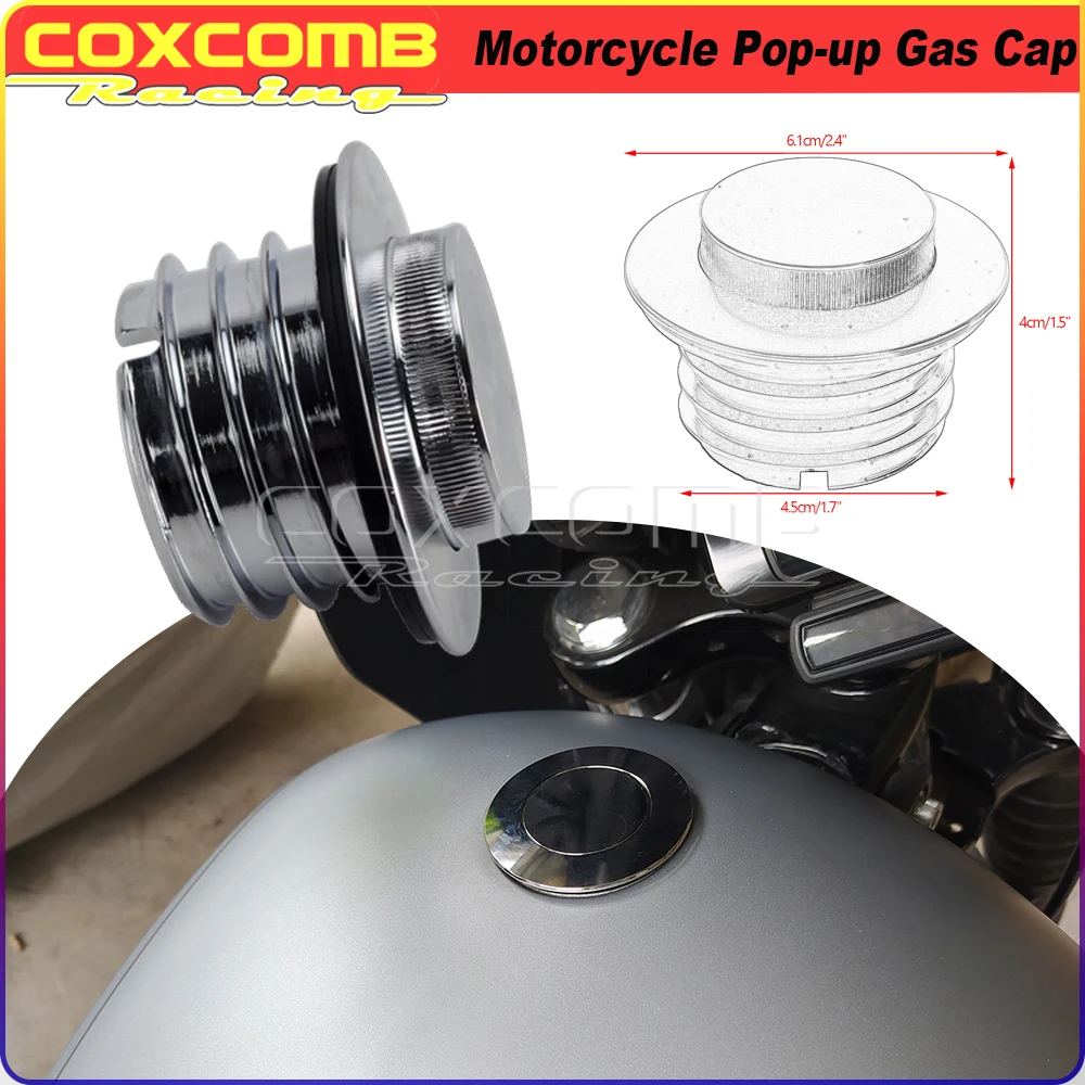 Motorcycle Billet Aluminum Clockwise Anodized Black Pop Up Gas Cap Fuel Tank Cover For Harley Softail Breakout FXBB FXBR FXBRS