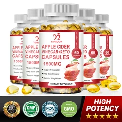 Organic Apple Cider Vinegar Capsules Healthy Weight Management Digestion Detox & Immune Soothes Gas & Bloating Food