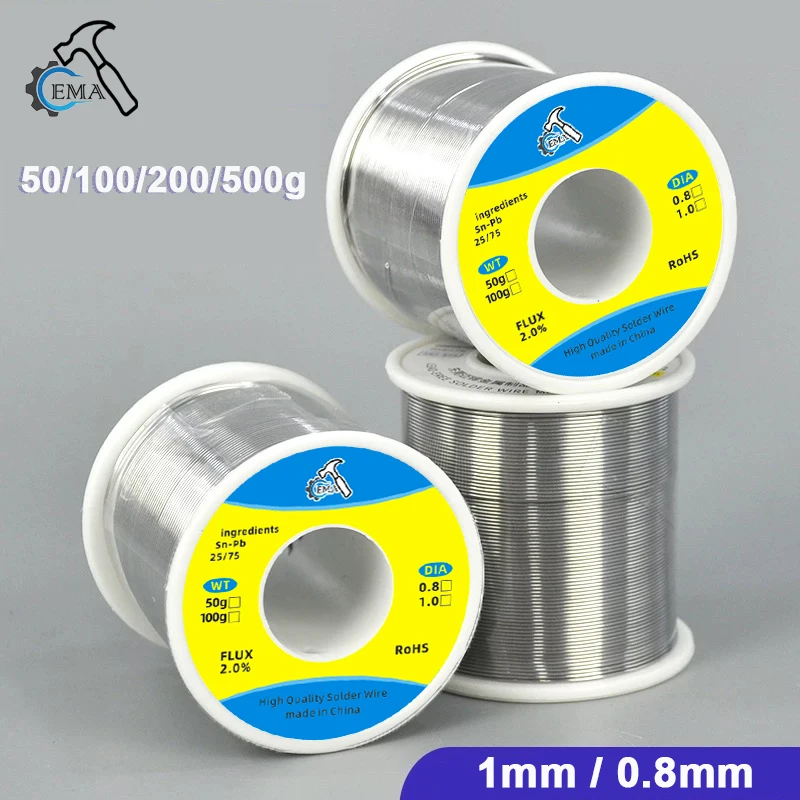 0.8mm 1.0mm 20g 50g 100g 200g 500g Soldering Tin Wire Tin Melt Rosin Core Solder Soldering Wire Roll No-clean FLUX 2.0%