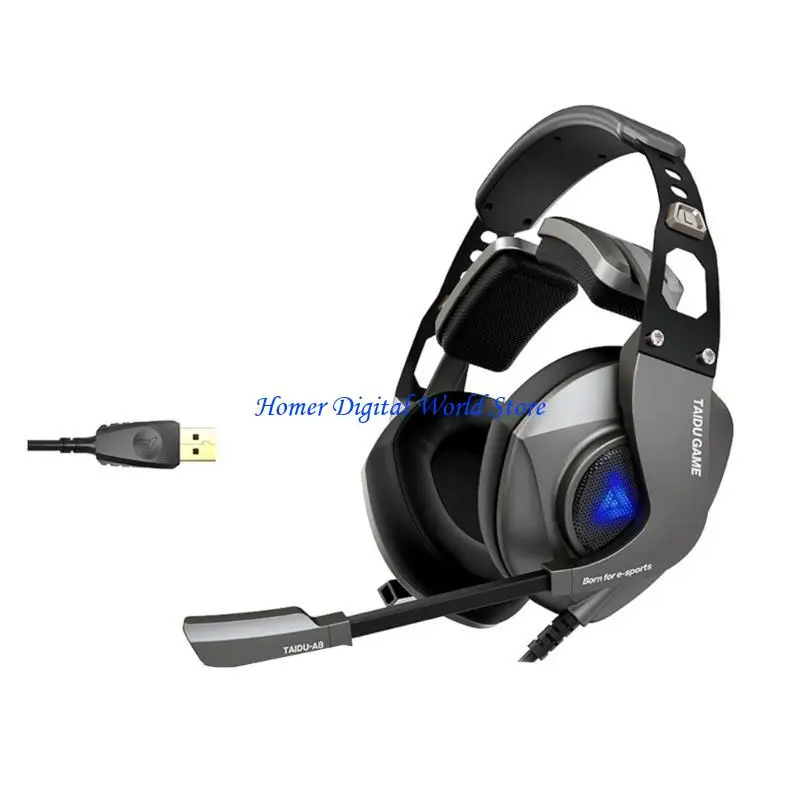 H55F USB Headsets Headphones Comfortable Leather Ear Cups Headsets With Precise Sound Control For Work And Entertainment