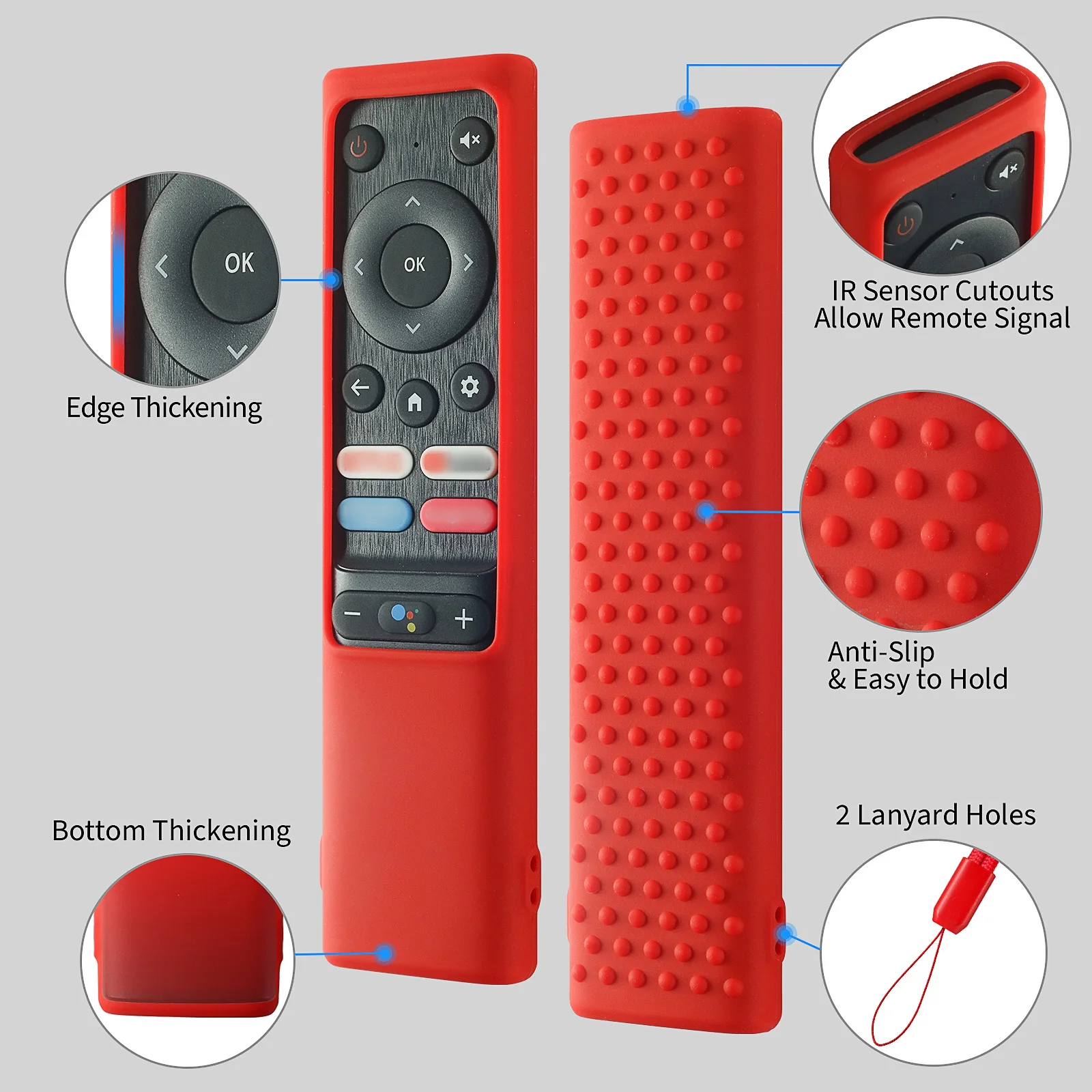 Silicone Protective Case for Voice Remote Control RC1834301 (Compatible with Toshiba, Hyundai, SKYNIX, and Hyundai TVs)