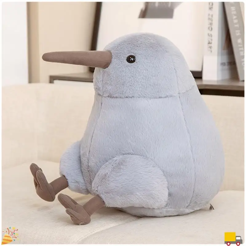 

Lifelike Kiwi Bird Plush Toy Gray Kiwi Bird Stuffed Body Pillow Large Realistic Sitting Kiwi Bird Plushie Gifts