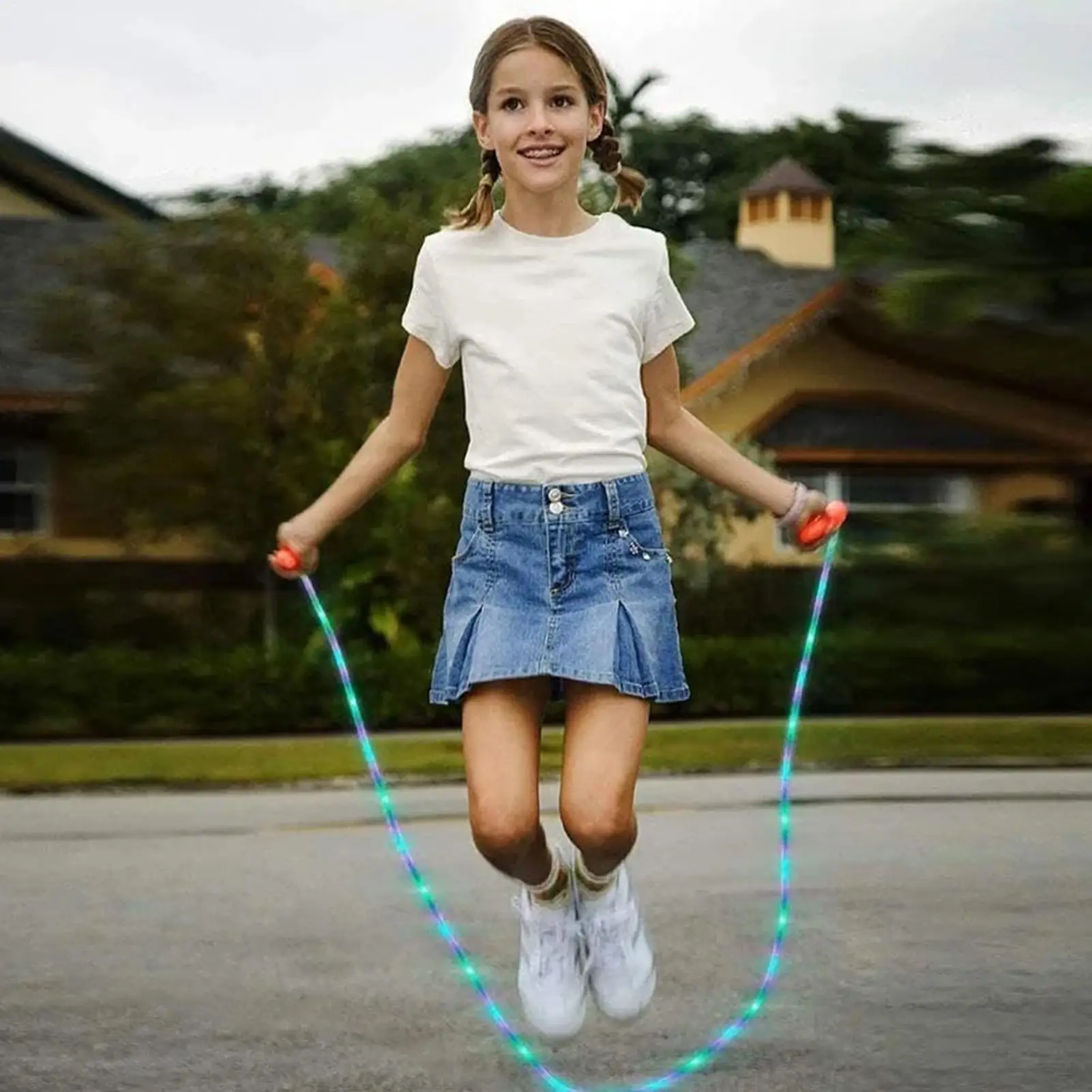 

Jumping Rope Colorful Luminous Workout Jump Rope Adjustable Length Non-slip Fitness Equipment Sport Accessories For Kids Adults