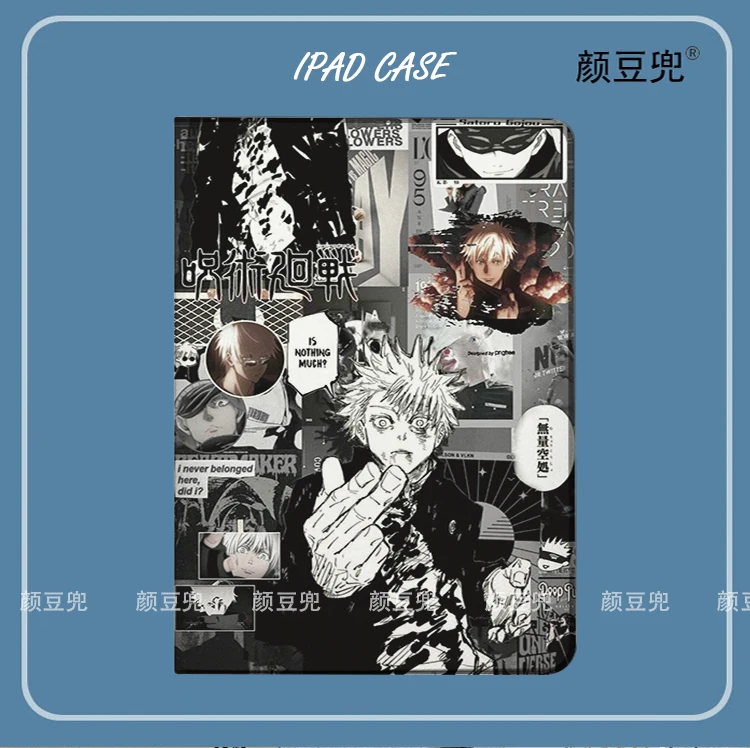 Gojo Satoru Anime Jujutsu Kaisen For Galaxy Tab S7 FE 11 in 2021 S6 Case SM-T220/T225 Tri-fold stand Cover Galaxy Tab S6 Lite S8